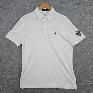 Extracurricular Men's White Golf Polo Shirt Size S 3D Logo Vaquero Cowboy Preppy